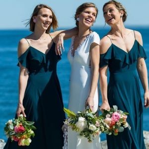 Jenny Yoo Mila Convertible Maxi Dress Emerald Green